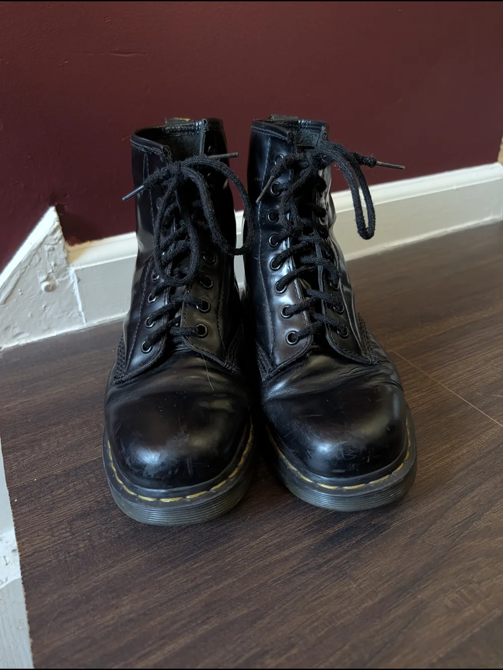 Dr. Martens 1460 Black Patent Leather Lace-Up Ankle Combat Boots US Mens 8